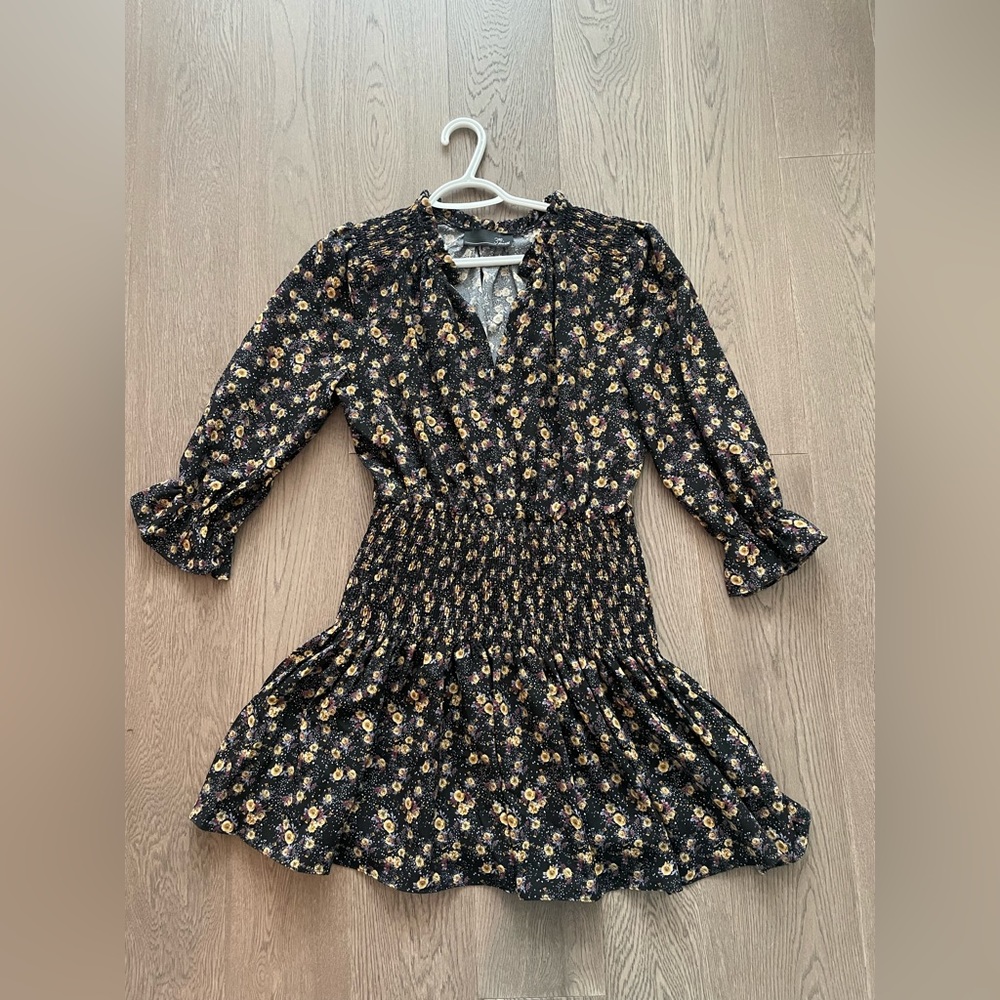 Floral Mini Dress Smocked Waist